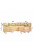 Nudge Queen L-Type Corner Sofa Cum Bed Fordable Mattress with Cushion Comatose EPE & PU Foam 72x60 Beige